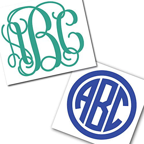 Monogram Decal Vinyl Sticker Fishing Gear Design & Name for cups and tumblers
